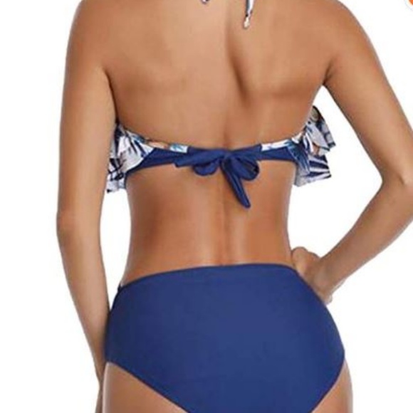 Women Halter Neck One Piece Swimsuit Coconut Print - Picture 3 of 4